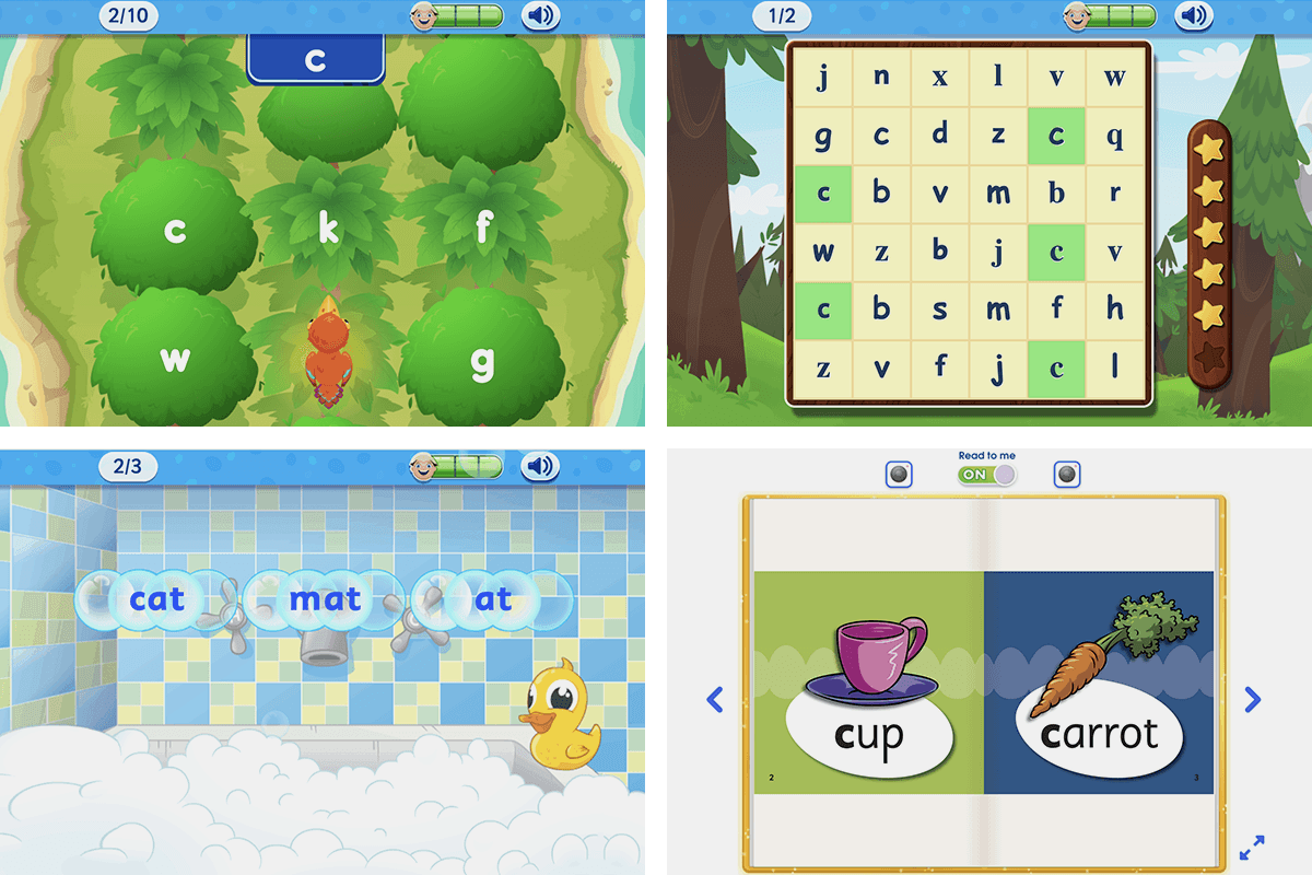 An example of Reading Eggs' systematic approach to teaching children letter-sound relationships