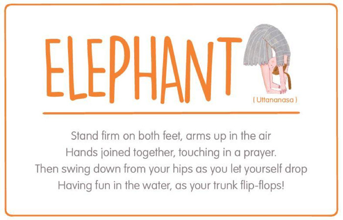 Elephant yoga pose for kids